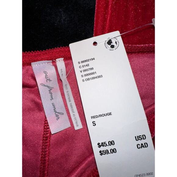 NWT OUT FROM UNDER RED VELVET FLARE PANTS LEGGINGS YOGA SLEEP S URBAN OUTFITTERS - Picture 7 of 11